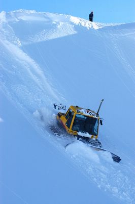 Camoplast Snowcats building snow roads at Chatter Creek Snowcat Skiing